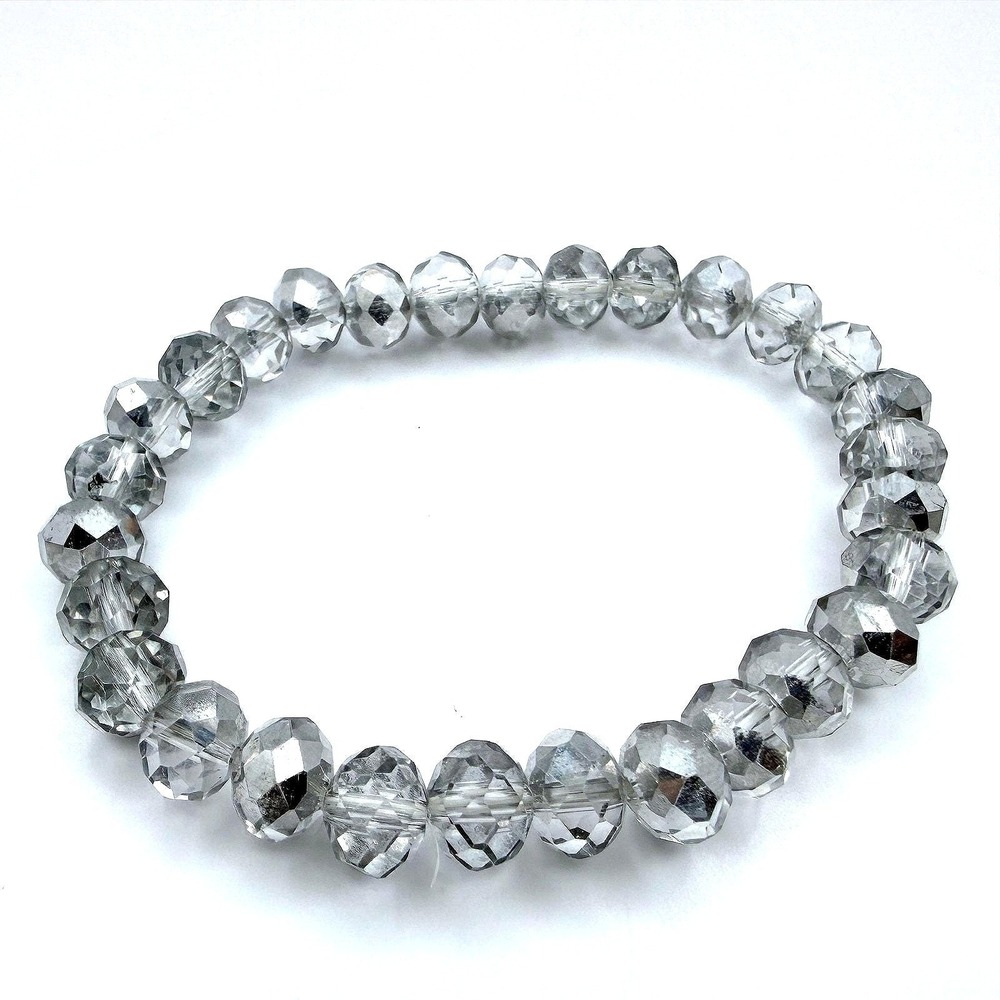 Vintage Glass Crystal Beaded Stretch Bracelet Women Jewelry Y2K 90s 2000s